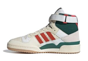 Adidas Forum 84 High бежевые с зеленым и красным кожа-нубук мужские (40-44)